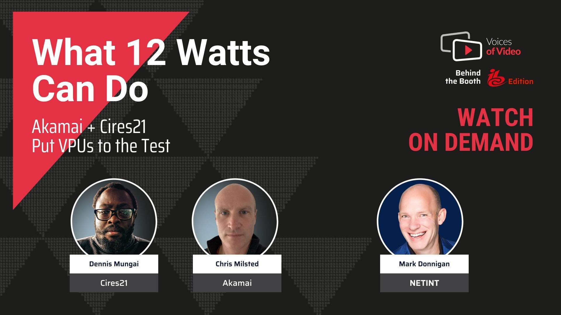 What 12 Watts Can Do: Akamai + Cires21 Put VPUs to the Test | Chris Milsted-Technical Solution Architect at Akamai | Dennis Mungai - R&D Video Specialist @ Cires21 | Voices of Video hosted by Mark Donnigan and produced by Anita Flejter